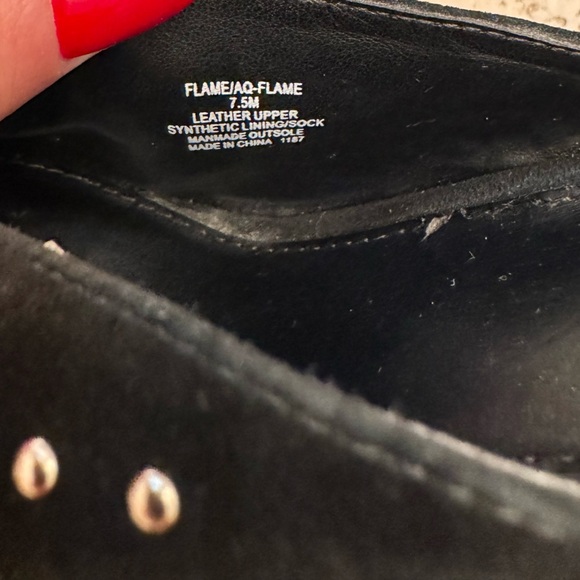 AQUA Flame Studded Black Suede Heel Pumps Shoes - Picture 4 of 6